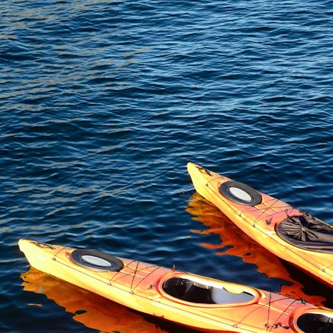 Take the villa's kayaks out from the private beach