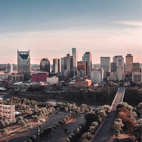 Take a ten minute drive to Downtown Nashville