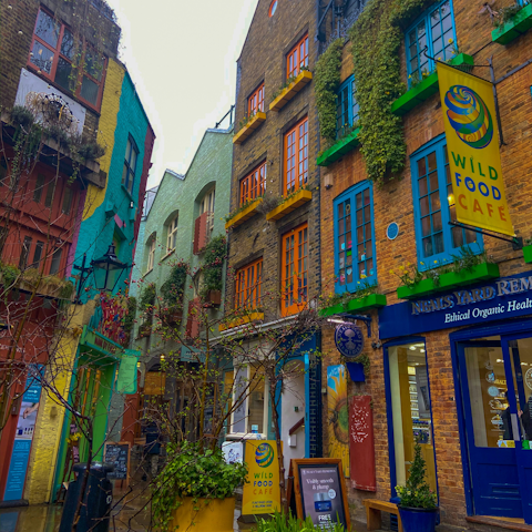 Stroll to the colourful Neal's Yard in under ten minutes