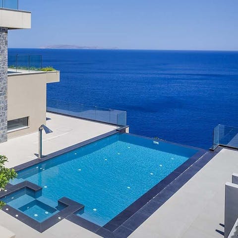 Take a dip in the salt water infinity pool