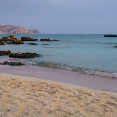 Enjoy a short stroll down a private path to one of the island's mythical beaches