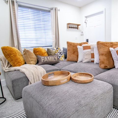 End the evening with a movie in the comfy living area