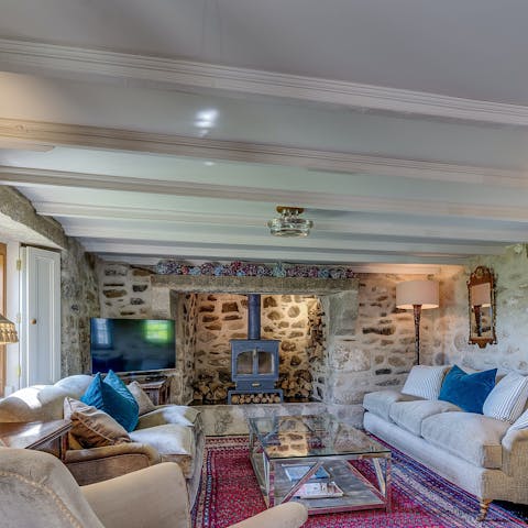 Look forward to bundling up in front of the wood-burning stove when it's chilly