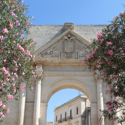 Take in the history of Porta Napoli, a few minutes away