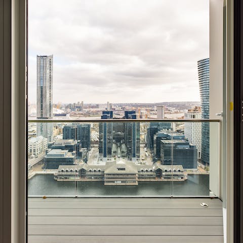 Savour splendid city views from the balcony