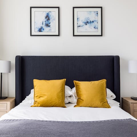 Sleep soundly in your hotel-style bed