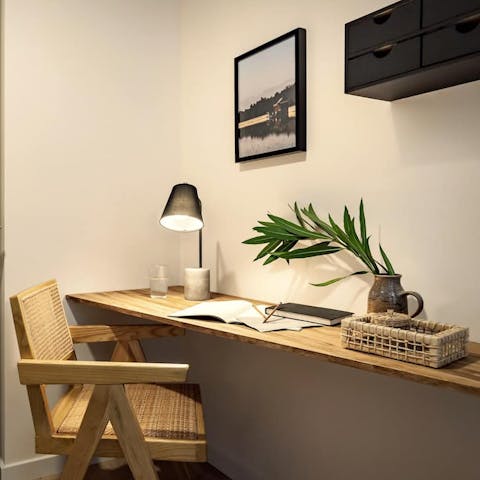 Catch up on work at the second bedroom's desk