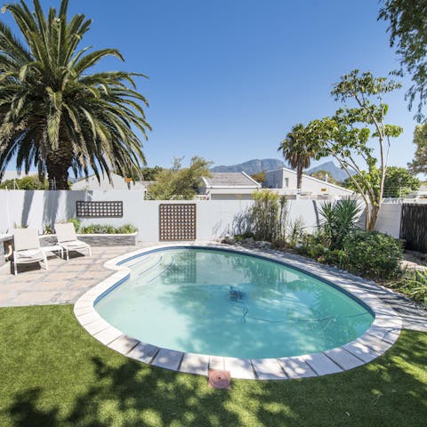 While away sunny afternoons in the saltwater pool