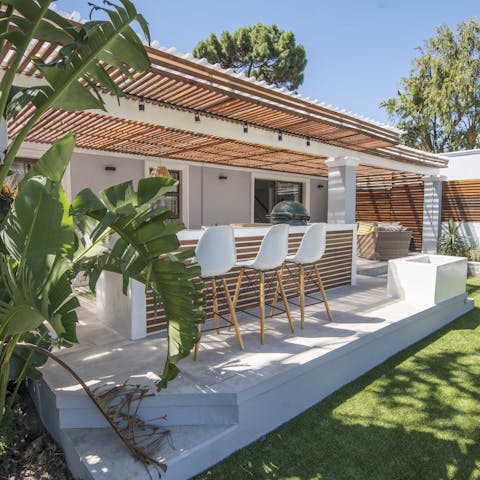 Barbecue South African style with a braai in the summer kitchen