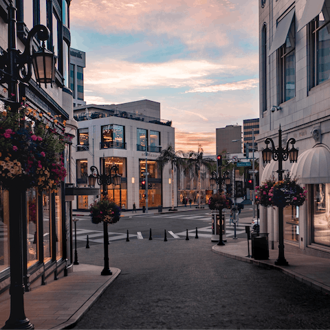 Stay in Beverly Hills, a ten-minute walk from Sunset Boulevard