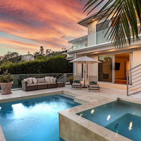 Choose between the infinity pool below or plunge pool and Jacuzzi on the terrace