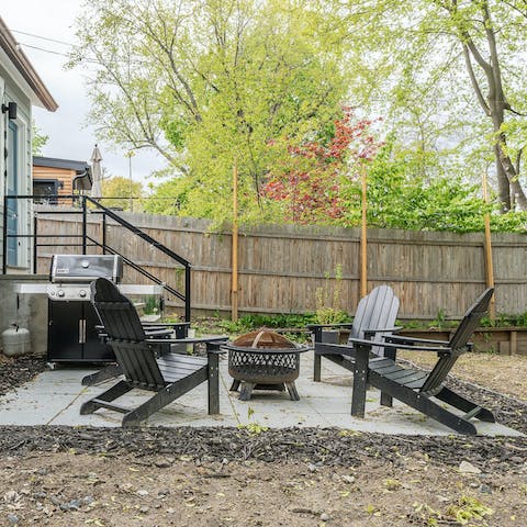 Toast marshmallows on the fire pit after busy days