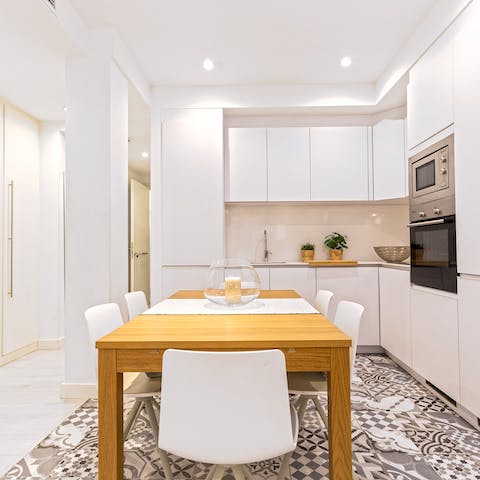 Whip up your favourite tapas dishes to share at the chic dining space