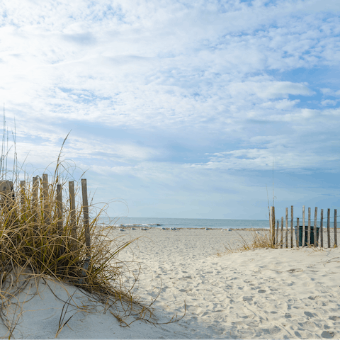 The white sand beaches are just moments away by foot