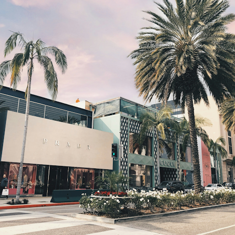 Visit Rodeo Drive for some retail therapy, nineteen-minutes away by car