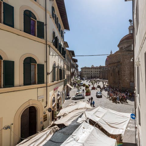 Watch market life unfold in the streets below