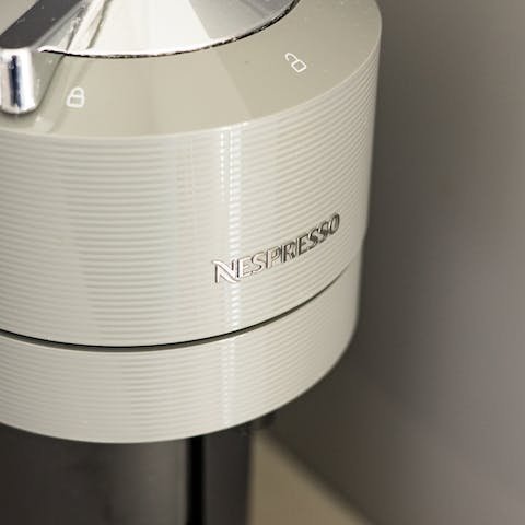 Relax with a coffee made from the Nespresso machine