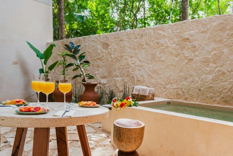 Share breakfast outside beside the private plunge pool