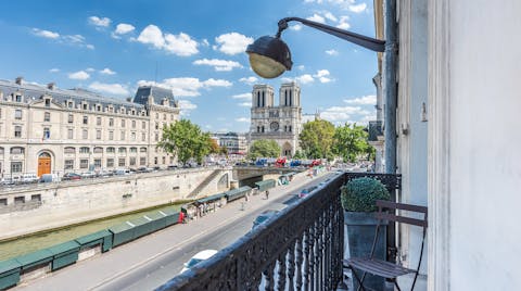 The view of Notre Dame from the balcony