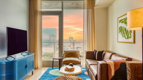 Catch a fiery sunset from the comfort of the sofa