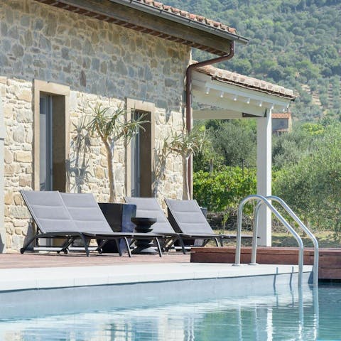 Soak up the Tuscan sun from in or beside the private pool
