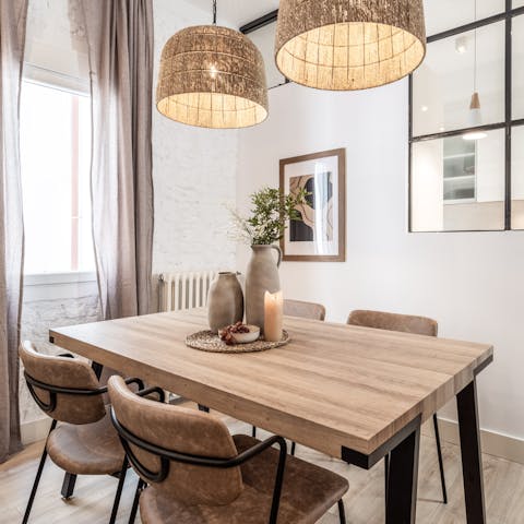 Gather together for tapas in the chic dining space