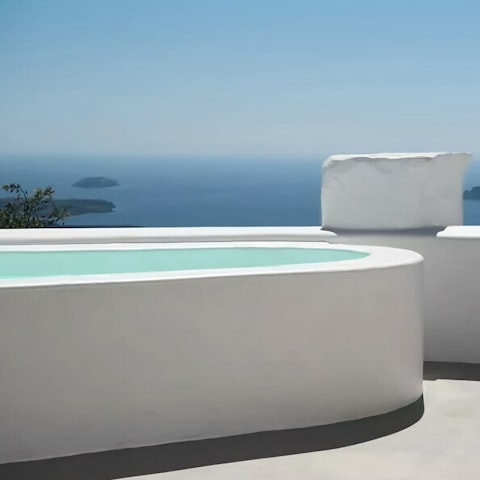 Admire the sea views while soaking in the Jacuzzi