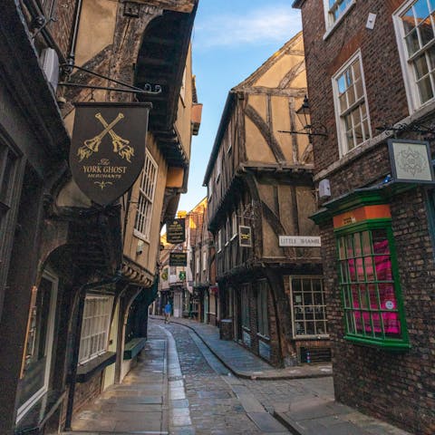 Wind your way through the medieval Shambles, just fifteen minutes from your door