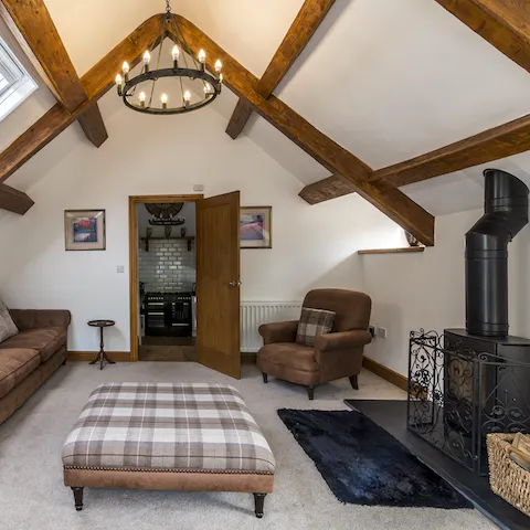 Warm up after a dip in the sea by the wood burning stove