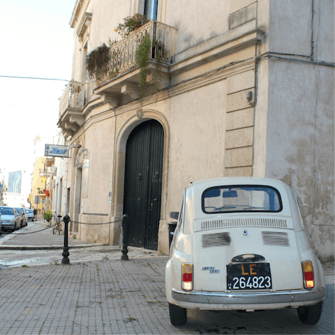 Discover the historic town of Poggiardo – an eleven-minute drive away