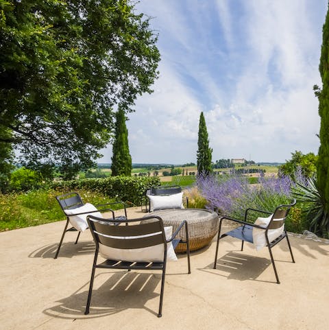 Soak up the sun from the patio