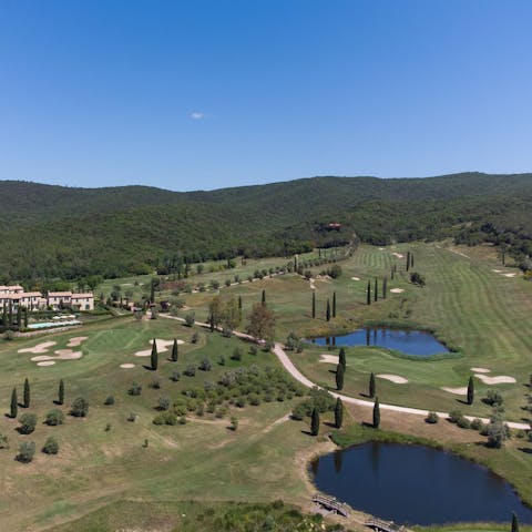 Head out for a round of golf on the neighbouring course
