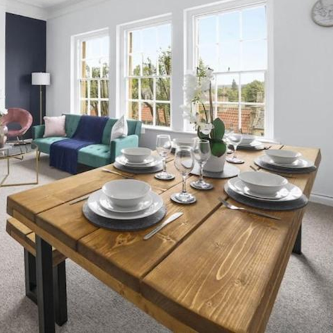 Enjoy a meal and share stories at the dining table