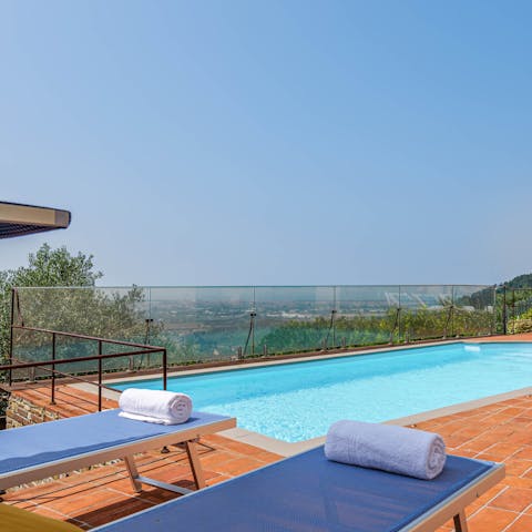 Make a splash in the panoramic swimming pool