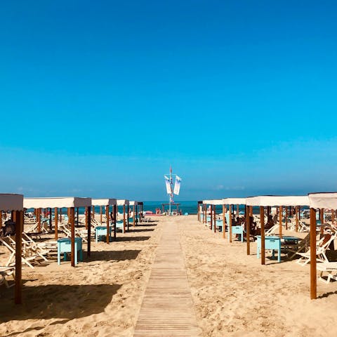 Head to Viareggio, 10km away, and spend the day at the beach