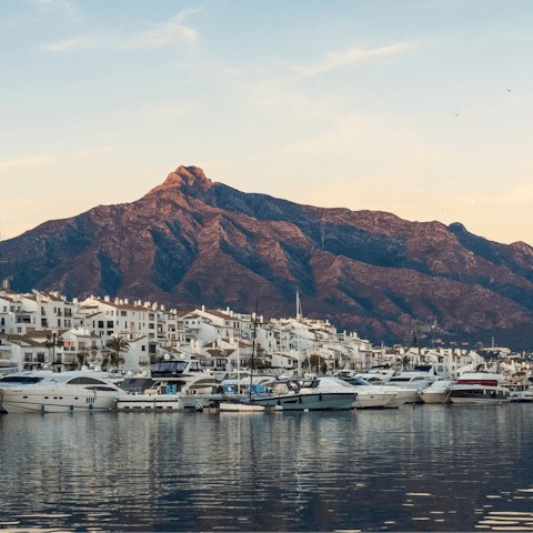 Take the ten-minute drive to the glamorous seafront in Marbella