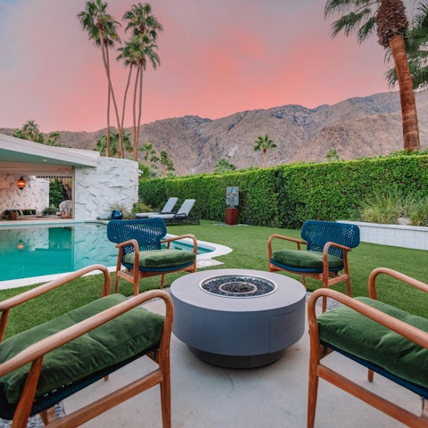 Gather around the fire pit for golden hour