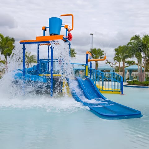 Make waves in the resort's pools and water playground