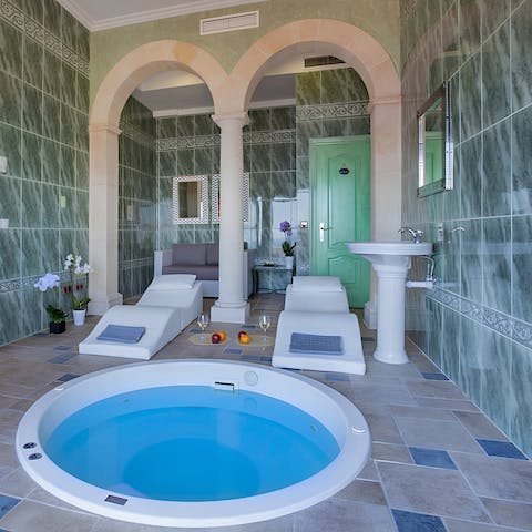 Unwind in the Jacuzzi after a day in the sun