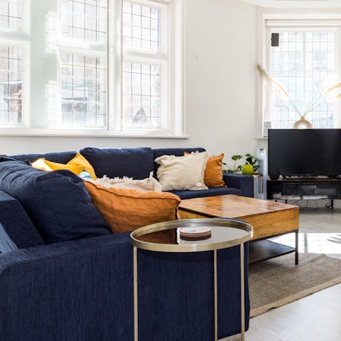 Enjoy a relaxing morning with a coffee from the Nespresso machine on the sofa