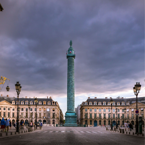 Wander through the Place Vendôme, just a few minutes away