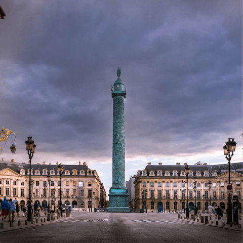 Wander through the Place Vendôme, just a few minutes away
