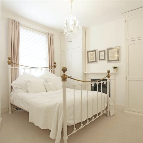 Sleep soundly in the wrought iron bed