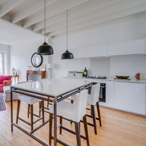 Share a few flaky croissants around the breakfast bar