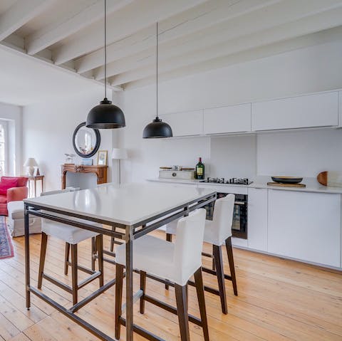 Share a few flaky croissants around the breakfast bar