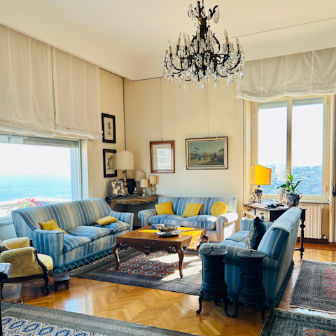 Gather in the light-filled living room