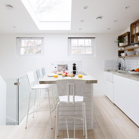 Have breakfast under the skylight