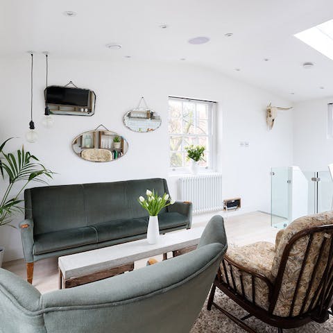 Enjoy afternoons on the vintage furniture