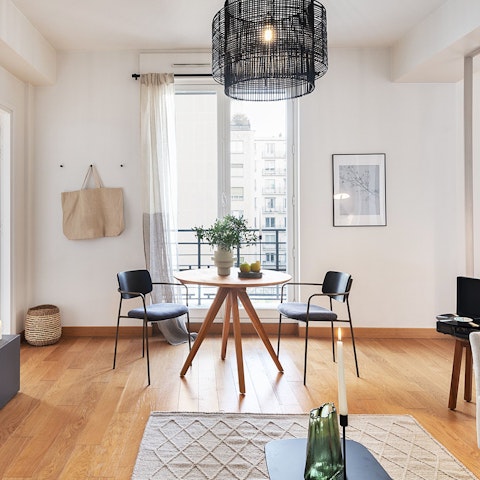 Enjoy croissants for breakfast with your loved one at the table