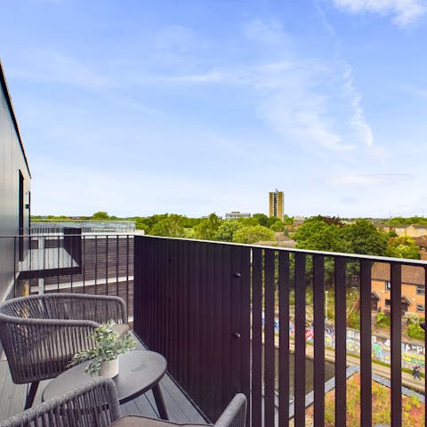 Sit out on the private balcony with a view of Regent's Canal